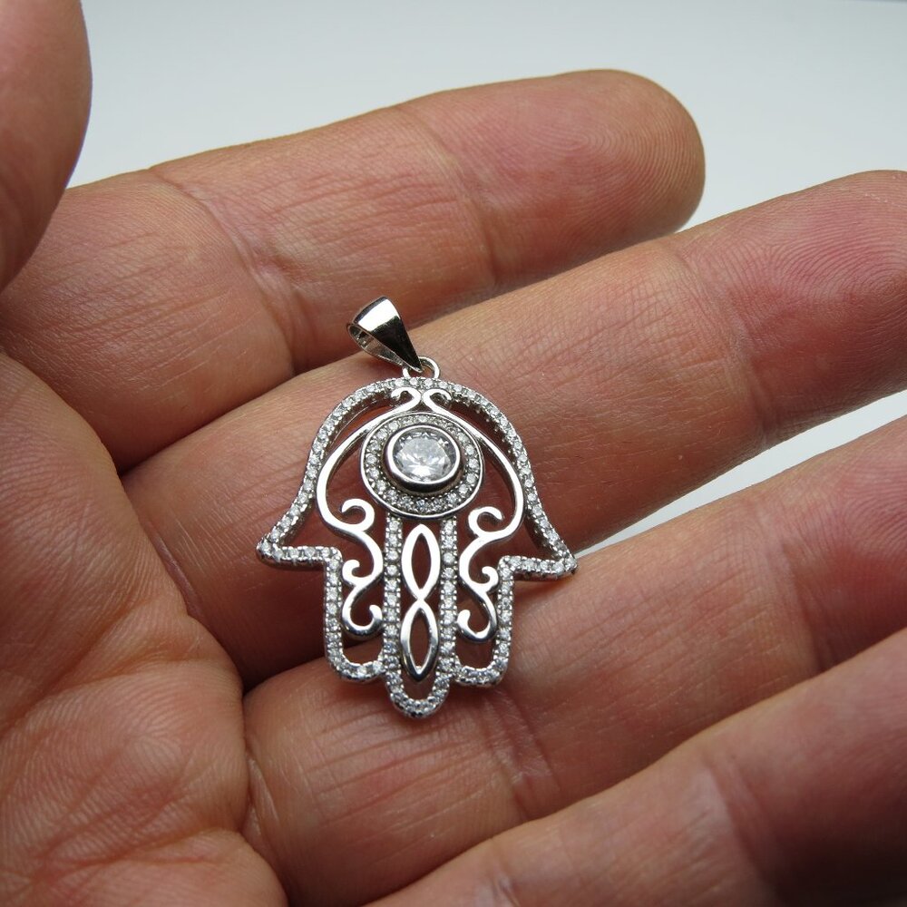 Sterling Silver Diamond Protection Pendant